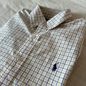 Ralph Lauren Yellow and Blue Button Down Shirt Men’s Size S